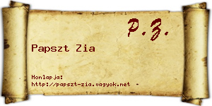 Papszt Zia névjegykártya